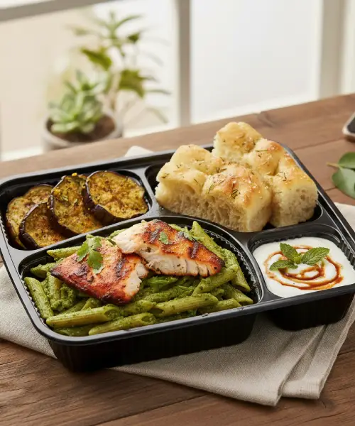 pesto pasta grilled fish